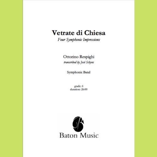 交響的印象「教会のステンドグラス」：オットリーノ・レスピーギ / ジョセ・シンス [吹奏楽輸入楽譜]