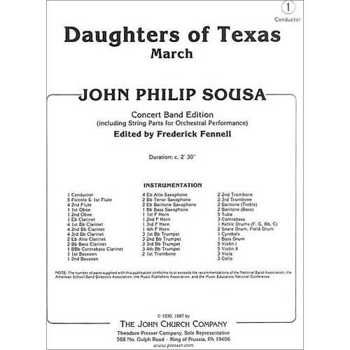 テキサスの娘たち：スーザ, J.P. / フレデリック・フェネル [吹奏楽輸入楽譜]